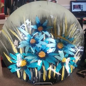 Azure daisy round plate